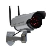 Full Red LED Dummy Cameras with Solar Panel for Home Garden Security and Intruder Deterrent Imitation CCTV Monitor