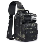 Buy G4Free Tactical Sling Bag - Military Rover Shoulder Pack for EDC & Outdoor Use (Black CP)