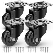 "GBL 2" Heavy Duty Caster Wheels Set of 4 - 440Lbs Capacity, Silent Rubber Swivel Casters for Furniture, No Floor Marks"