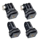 GEPULY 4 Pack Cold Shoe Mount Adapters for GoPro & DSLR - Versatile Bracket for Action Cameras, Microphones & LED Lights