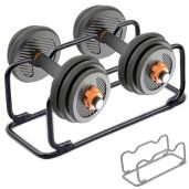 GFertre 2-in-1 Dumbbell & Barbell Rack - 660LB Capacity Steel Storage Stand for Strength Training