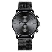 Shop GOLDEN HOUR Men's Waterproof Sport Quartz Watch - Stylish Black Chronograph with Grey Hands