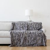 "GRACED SOFT LUXURIES Oversized Faux Fur Throw Blanket - Cozy, Elegant Living Room Decor (XL 60"x80", Marbled Gray)"
