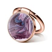 GVIEWIN Marble Cell Phone Ring Holder, Metal Kickstand Grip for Magnetic Car Mount Compatible with iPhone 16 Pro Max/15 Plus/14/13/12 Series & Galaxy S24/S23 Ultra and Other Phones(Quicksand/Purple)