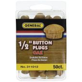 Buy General Tools 311012 1/2-Inch Oak Button Plugs - 50-Pack for Durable Home Projects