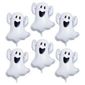 Ghost Balloons White Ghost Shape Aluminum Foil Balloons for Halloween Party 6 Pack