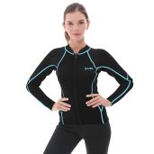 GoldFin Women's 2mm Wetsuit Top Long Sleeve Neoprene Jacket for Water Aerobics Diving Surfing Swimming