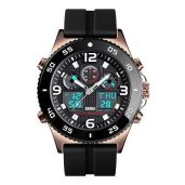 Shop Gosasa Men's Quartz Dual Display Watch - Waterproof Rose Gold Casual Wristwatch