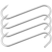 "HONSHEN 10" Heavy Duty Stainless Steel Meat Hooks - 4 Pack S-Hooks for Butchering & Meat Processing"