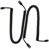 HPWFHPLF 6P6C Telephone Cords 2-Pack - 6-10ft Anti-Tangle RJ12 Coiled Cables for Landline Phones (Black)