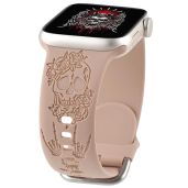 Stylish Halloween Skull Silicone Band for Apple Watch 42mm-45mm | Floral Carved Soft Strap for iWatch Series SE 1-9 - Perfect for Women