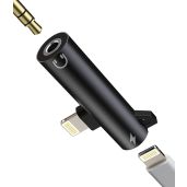 Lightning to 3.5mm Headphone Adapter & Charger Dongle for iPhone 11, 12, XR, X, 8 Plus & iPad Air - Audio & Power Splitter