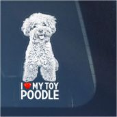 I Love My Toy Poodle Clear Vinyl Decal Sticker for Window Miniature Teacup Dog Sign Art Print Design