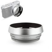 JJC Lens Hood for Fujifilm X100 Series Cameras - 49mm Adapter Ring, Replaces LH-X100 & AR-X100 - Silver