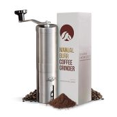 JavaPresse Manual Coffee Grinder: 18 Adjustable Settings for Travel, Espresso & Camping - Portable Stainless Steel Burr Grinder