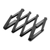 Joseph Joseph Stretch Folding Silicone Trivet: Heat-Resistant Non-Slip Mat for Hot Pots & Pans - Black Kitchen Essential