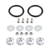 KIMISS Car Aluminium Alloy Bumper Holder Washer Bolt Engine Bay Dress Up Kit Quick Release Fastener Silver