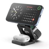 KU XIU X55 3-in-1 Fast Wireless Charger for iPhone, Apple Watch & AirPods - Magnetic & Portable Charging Station