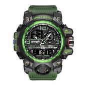 Shop KXAITO Men's Waterproof Military Watch - Multi-Function Sports LED Alarm & Stopwatch (3133_Green)