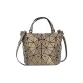 Shop Kbinter Geometric Luminous Handbags: Eco-Friendly Rainbow Holographic Purses in Brown - Large Size