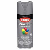 Krylon COLORmaxx Spray Paint & Primer - Matte Deep Gray 12oz for Indoor/Outdoor Use