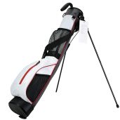 LAISUNTIM Golf Stand Bag - Portable, Waterproof, Durable with 2-Way Divider & Dual Straps for Men & Women (White)