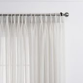 LANTIME White Semi Sheer Curtains Extra Long Faux Linen Pinch Pleated Drapery Set of 2 for Home Hotel Office 52 W x 120 L