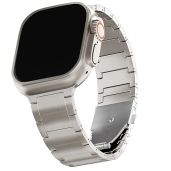 Premium LDFAS Titanium Metal Band for Apple Watch Ultra 2 & Series 10 - 49mm/46mm Replacement Strap in Silver Gray