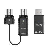 LEKATO Wireless MIDI Adapter: Ultra Low Latency Bluetooth for Synths & Keyboards - Compatible with Mac, iOS & Windows