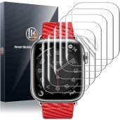 LK 6 Pack Apple Watch 45mm Screen Protector - Anti-Scratch, Bubble Free, HD Transparent, Touch Sensitive for Series 9, 8, 7
