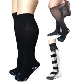 LORVVDE Replacement Sock Liner for Orthopedic Walking Boot Air Cam Cast Socks for Surgical Broken Leg Toe Fracture Boot 2 Pairs