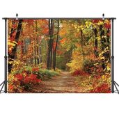 LYWYGG 7x5ft Autumn Deciduous Background - Stunning Fall Leaves Photography Backdrop for Studio Props