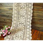 Handmade Crochet Lace Table Cloth Doilies - Beige Rectangle 16x35 Inch | Laivigo