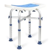 LandTale Heavy Duty Shower Stool 500Lbs Tool-Free Assembly Anti-Slip Adjustable Bath Chair for Elderly Senior Handicap Disabled