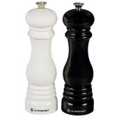 "Le Creuset 8" Salt and Pepper Mill Set - Stylish Black & White Kitchen Essential"