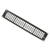 Leviton 49255-H48 QuickPort 48-Port Flat Panel with Cable Management - Black, 2RU