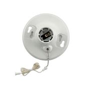 Leviton 8827-CW1 Outlet Box with Lampholder & Pull Chain - White Urea Mount for Easy Installation