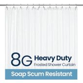 LiBa Waterproof Shower Curtain - Non-Toxic PEVA, Rust-Proof Grommets, Frosted 72x72 Bathroom Accessory