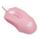 Lomiluskr AJ52 RGB Wired Gaming Mouse - 7 Programmable Buttons, 200-4800 DPI, Pink for PC/Laptop