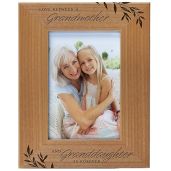 Love Between a Grandmother and Granddaughter Forever Engraved Natural Wood Photo Frame 4x6 Vertical Portrait Gift for Grandma and Granddaughter