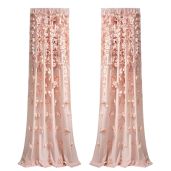 Elegant Lush Decor Riley Curtain Panel - Handmade Bow, Light Filtering, 54x84 Blush for Living Room, Dining Room & Bedroom