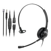 MAIRDI Telephone Headset RJ9 & 3.5mm for Landline, PC, Cisco Phones - Ideal Office Headset with Microphone for Call Centers