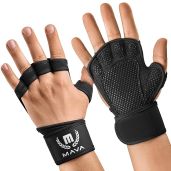 Shop MAVA Open Gym Gloves: Padded Weight Lifting Gloves with Wrist Support for Men & Women - Strong Grip & Anti-Sweat!