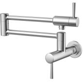 Buy MSTJRY Brushed Pot Filler Faucet - Wall Mount Stainless Steel Kitchen Faucet with Double Joint Swing Arm