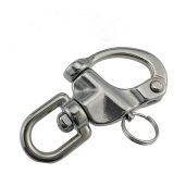 "5" Marine Durable Stainless Steel Swivel Snap Shackles - Quick Release Bail for Sailing Rigging"