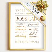 Merry Expressions Lady Boss Christmas Holiday Gift - Boss Lady Desk and Wall Art - Retirement Gift, Boss Gifts, Best Friend Gift for Women, Office Décor