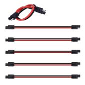 Miady 5 Pack 12 Inch 10 Gauge Quick Disconnect Audiopipe Wire Harness Heavy Duty SAE Connector Cable for Automotive Power Extension