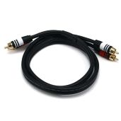 Monoprice 3ft Premium RCA Audio Cable - 2 Male Plugs, 22AWG, Black | High-Quality Sound Connection