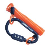 High-Security Motorcycle Helmet Lock - Durable Pin Combination Carabiner & Bright Theft Deterrent Cable