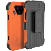 Bright Orange Nakedcellphone Combo Case for Verizon Kyocera DuraForce Ultra 5G UW - Slim Kickstand & Rotating Belt Clip